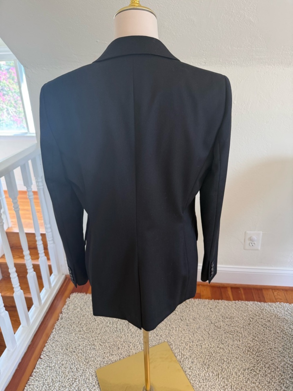 Reiss Harper Black Single-Button Tailored Women's Wool Blend Blazer Size 10 - Picture 4 of 12